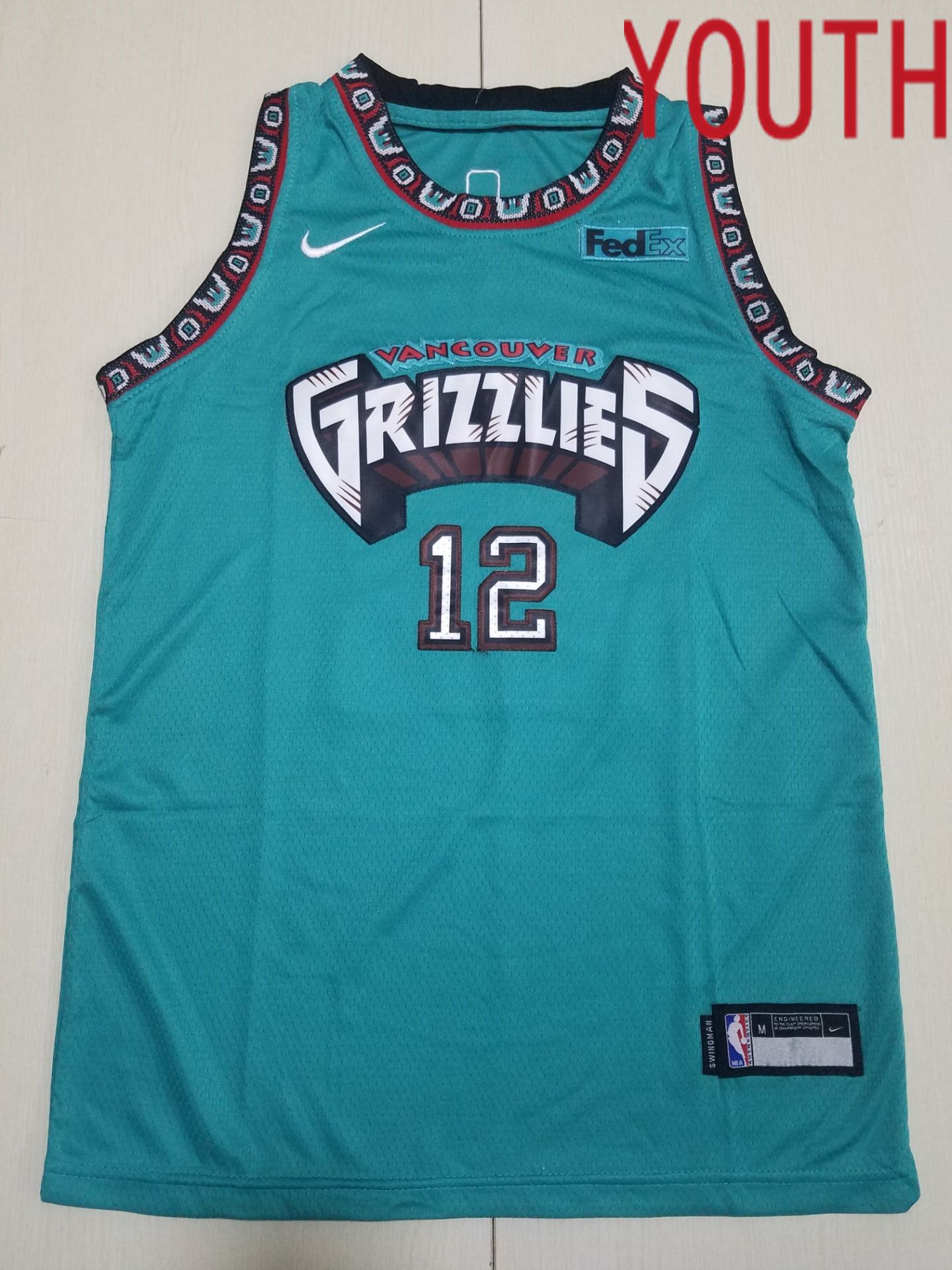 Youth Memphis Grizzlies 12 Morant Green Nike 2022 NBA Jersey